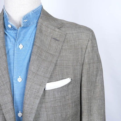 Kiton, harmaa käsintehty irtotakki, koko 50/52, villa-silkki-pellava