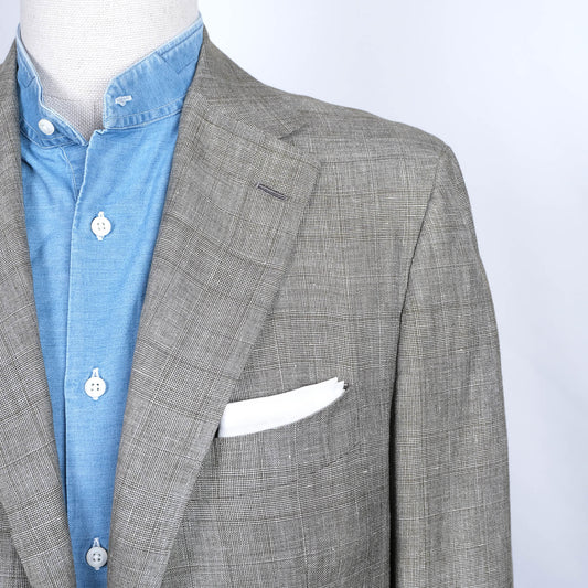 Kiton, harmaa käsintehty irtotakki, koko 50/52, villa-silkki-pellava