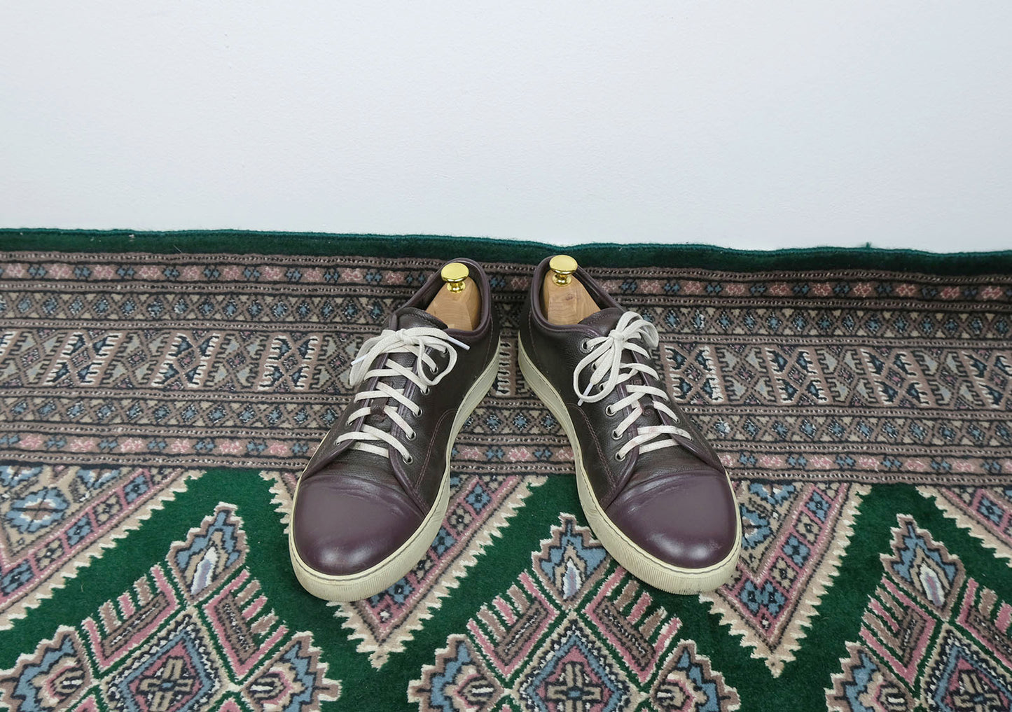 Lanvin, bordeaux leather sneakers, size 8UK