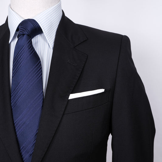 Louis Vuitton, used black suit, size 46EU, velvet elbow patches