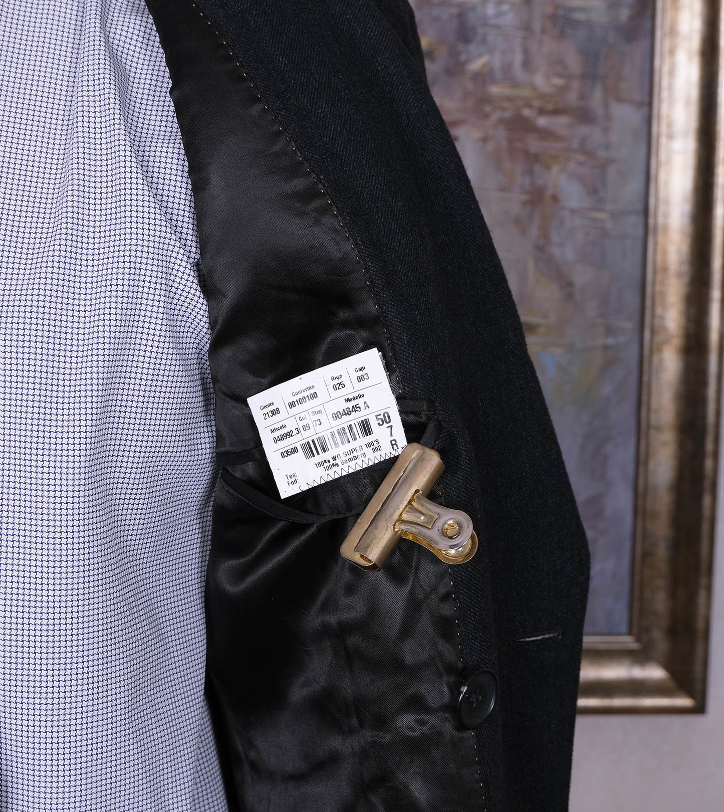 Mabro, tumma villakangastakki, koko 50, hoikka, harvinainen ulster-malli