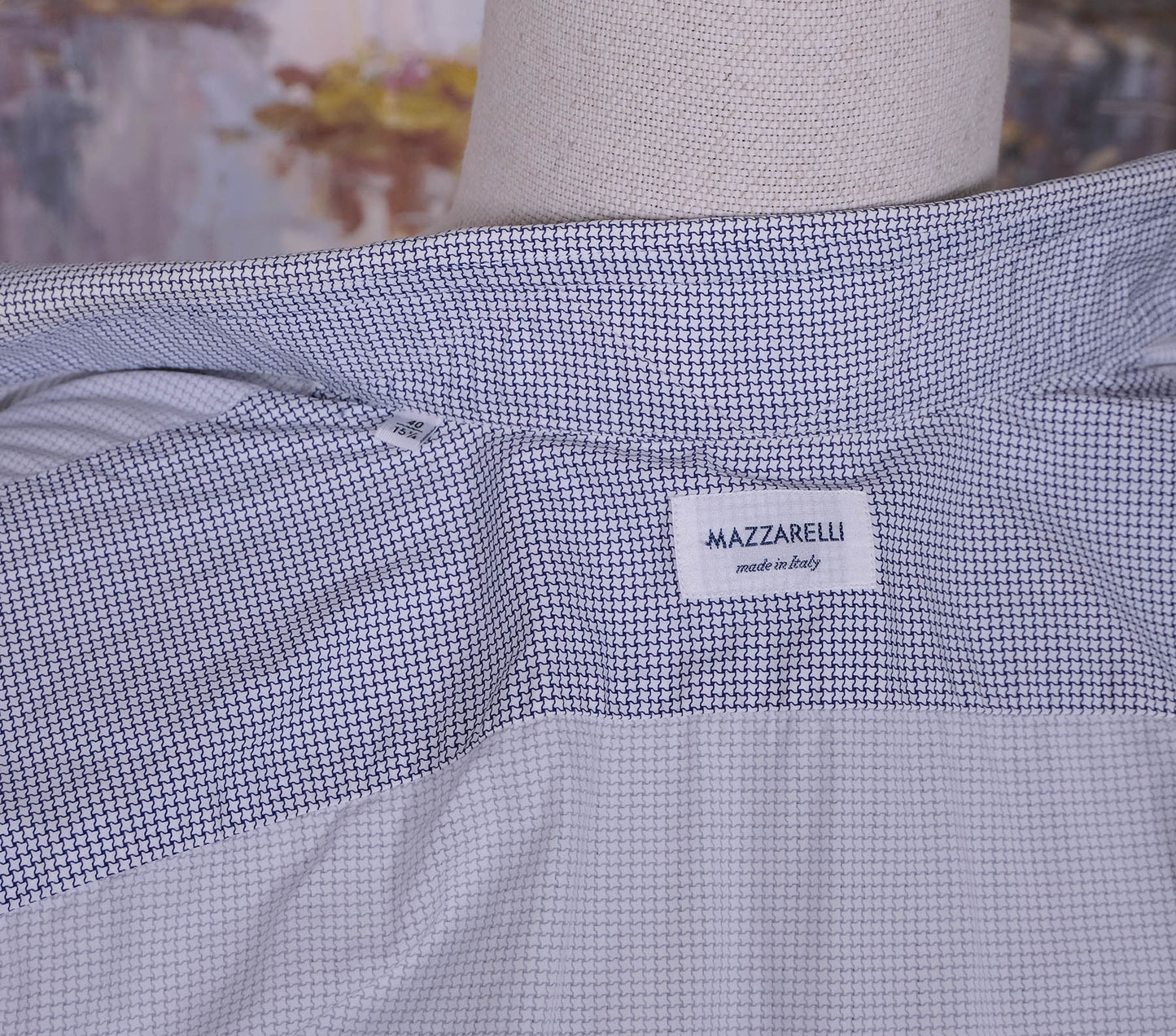 Mazzarelli, sininen kauluspaita, koko 40, harvinainen tähtikuvio