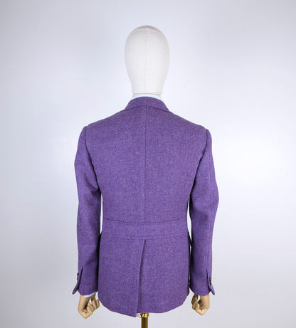 d'Avenza, hand made purple tweed jacket, size 48EU