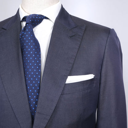 Brioni, sininen käsintehty irtotakki, koko 50, silkkiä ja puuvillaa