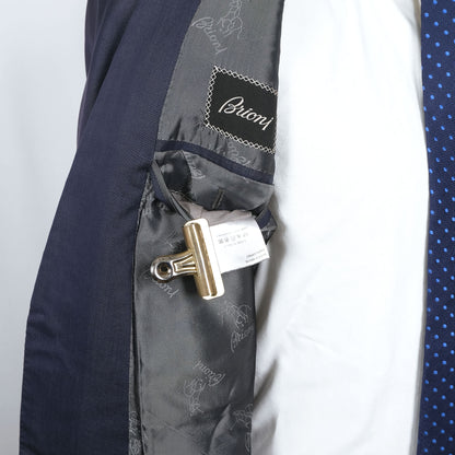 Brioni, sininen käsintehty irtotakki, koko 50, silkkiä ja puuvillaa