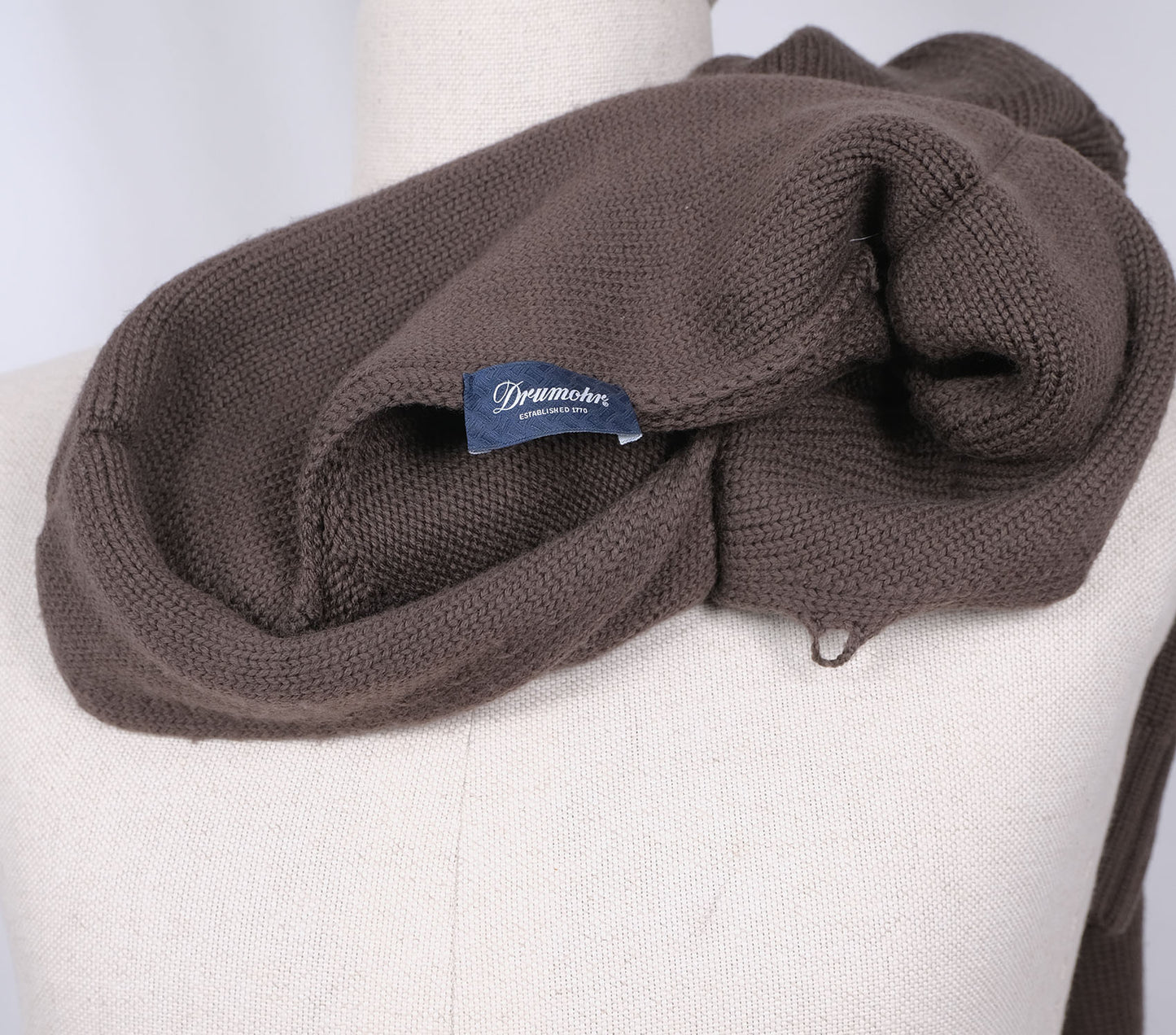 Drumohr, brown shawl collar jumper, size S, thick