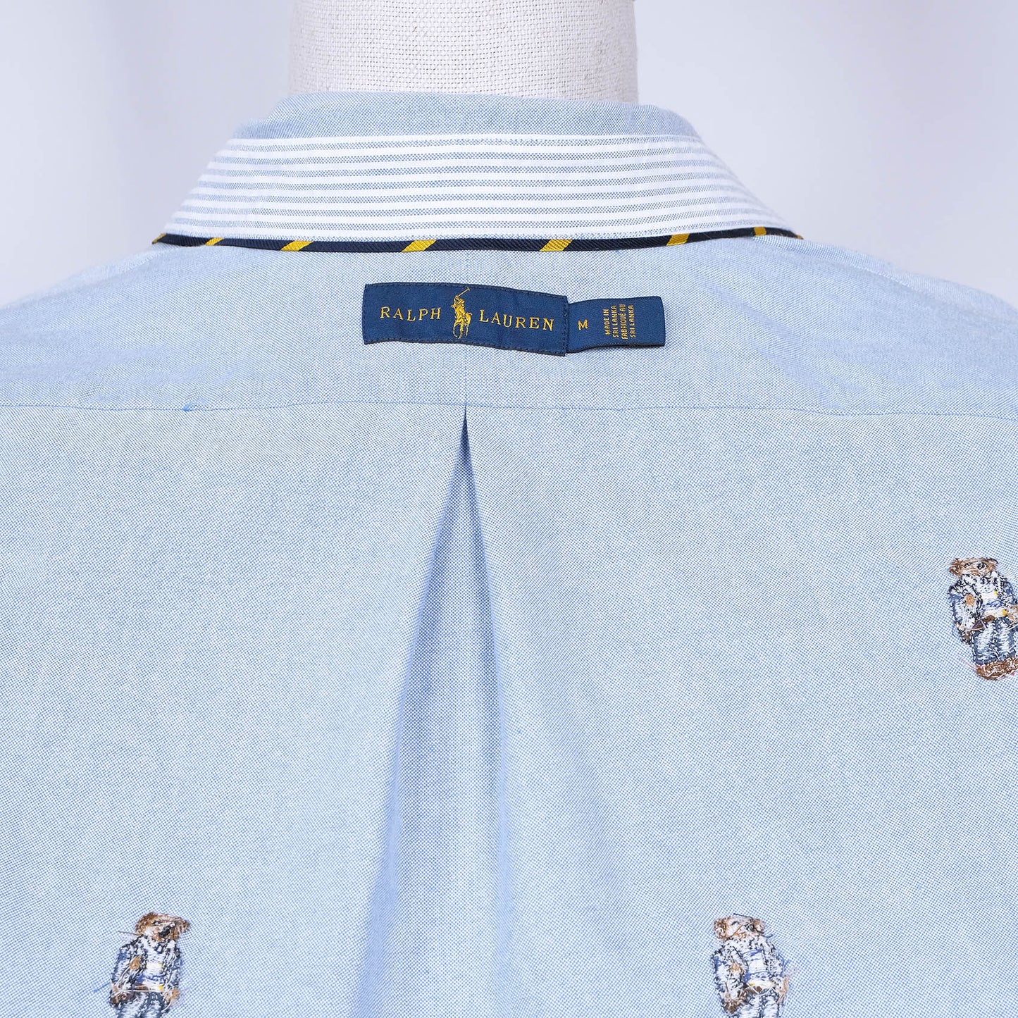 Polo Ralph Lauren, sininen kauluspaita, koko M, nallekuvio