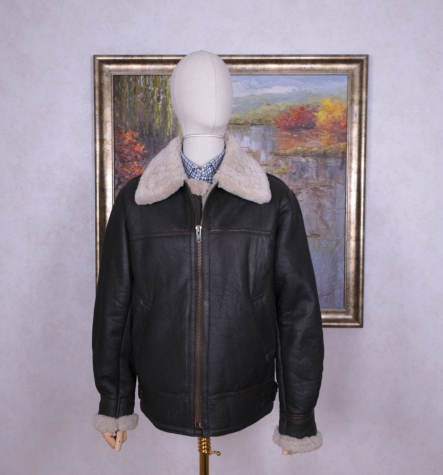 Molltan, ruskea lentäjäntakki, koko XL, kelsivuori