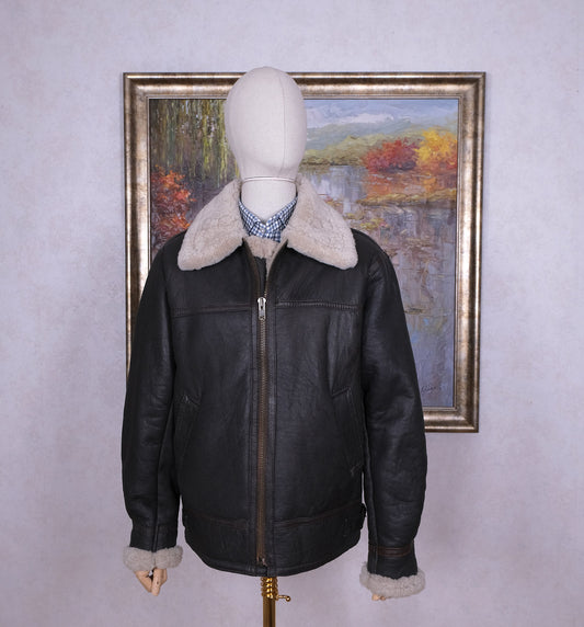 Molltan, ruskea lentäjäntakki, koko XL, kelsivuori