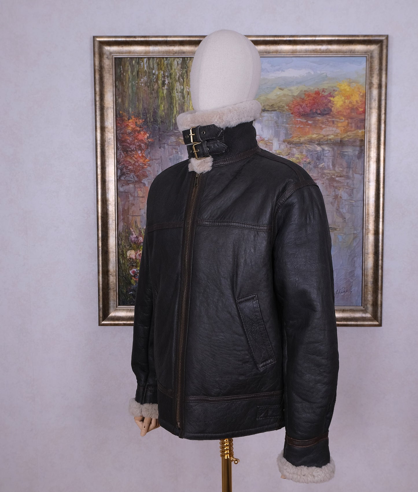 Molltan, ruskea lentäjäntakki, koko XL, kelsivuori