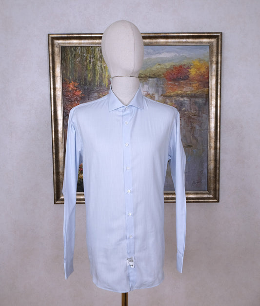 Pal Zileri, blue collar shirt, size 45, laundered
