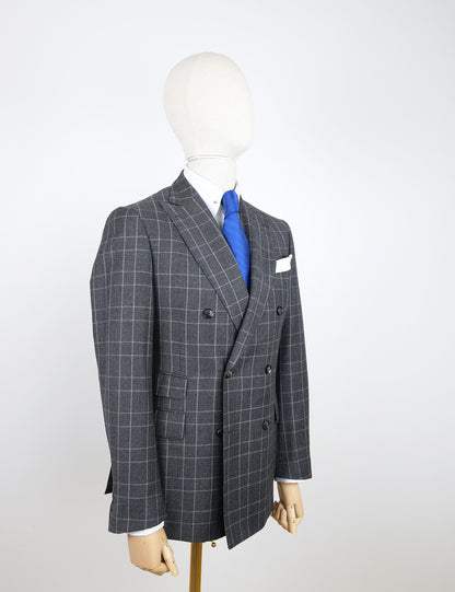 Pal Zileri, grey check suit, size 48EU, made to measure, RRP 2300 e