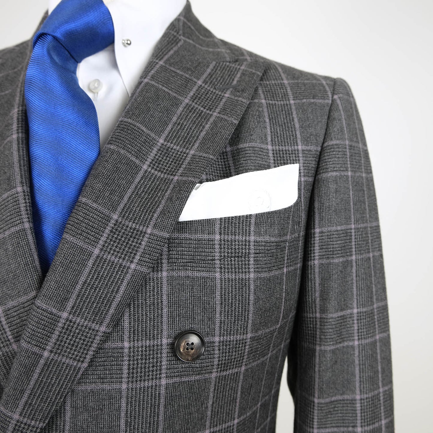 Pal Zileri, grey check suit, size 48EU, made to measure, RRP 2300 e