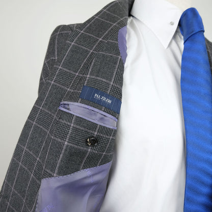 Pal Zileri, grey check suit, size 48EU, made to measure, RRP 2300 e