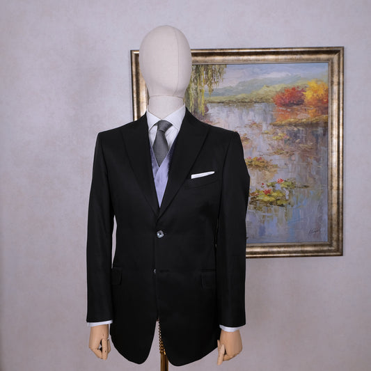 Pal Zileri, musta hääpuku, koko 52, mukana silkkiliivi