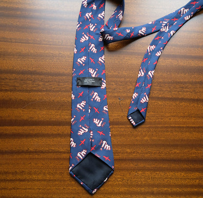 Hermès, blue-gray silk tie, made in France