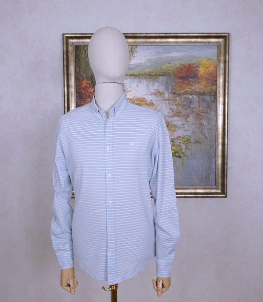 Bogner, blue shirt, size 41, horizontal stripes, piqué cotton