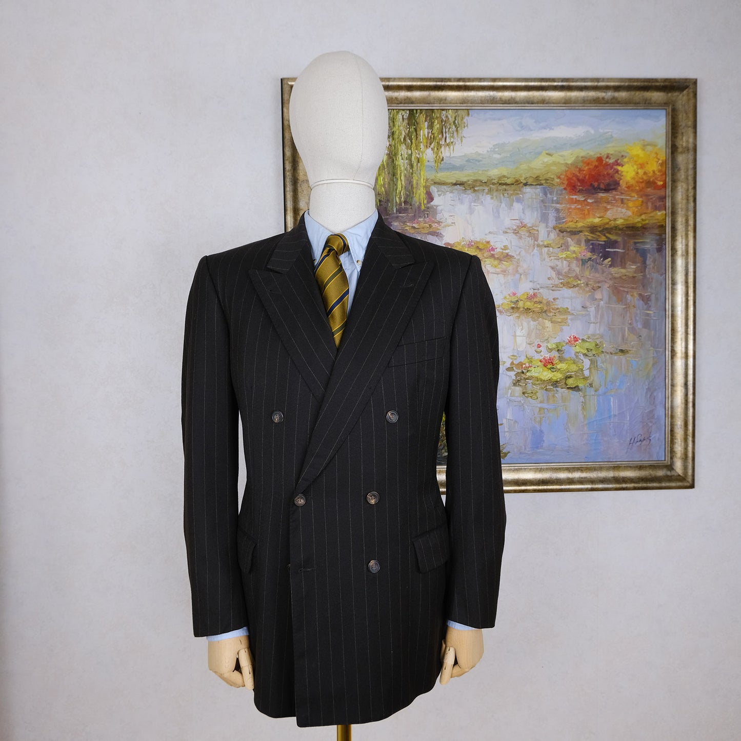 Braun Hamburg, brown stripe suit, size 44UK, hand made in Germany