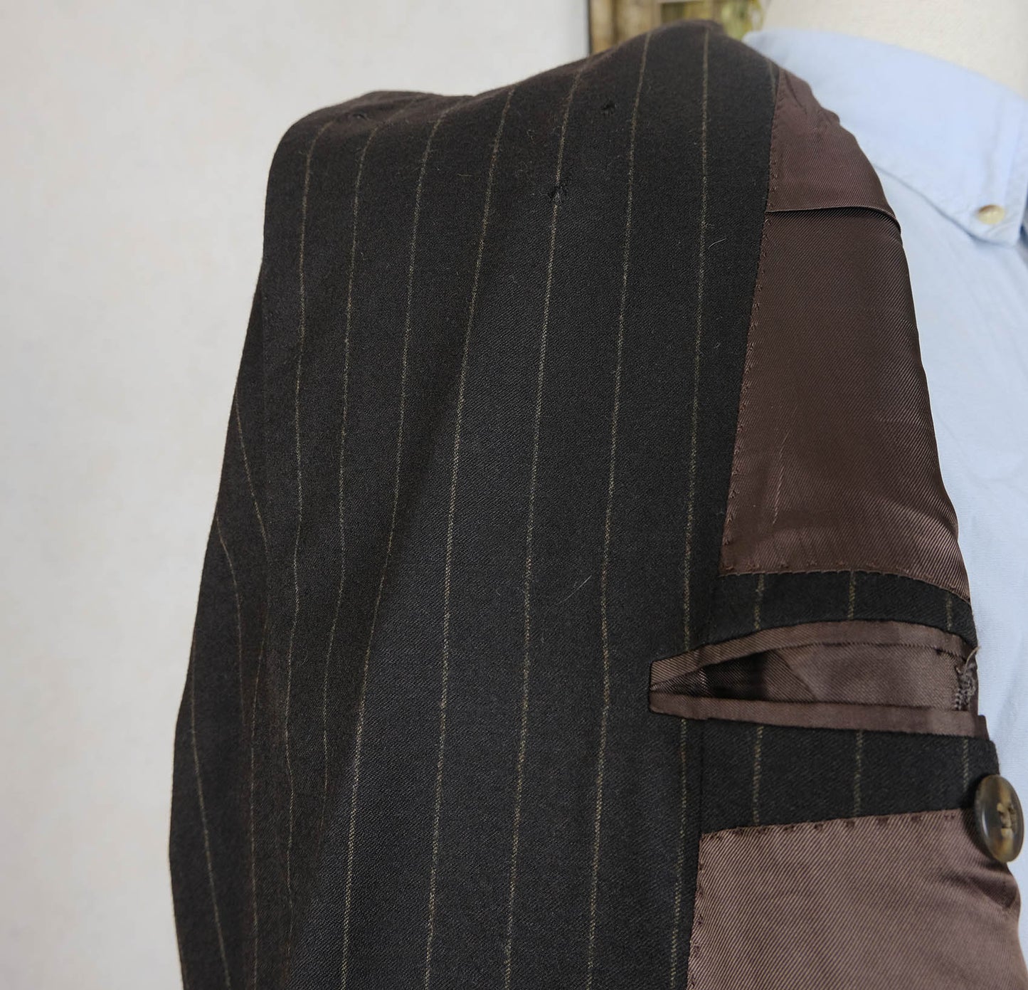 Braun Hamburg, brown stripe suit, size 44UK, hand made in Germany