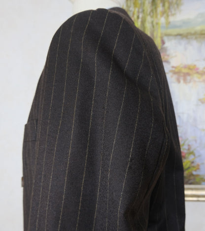 Braun Hamburg, brown stripe suit, size 44UK, hand made in Germany