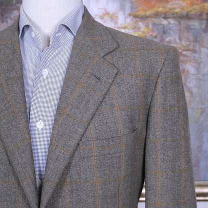 Brioni, grey handmade sports jacket, size 40UK, check pattern