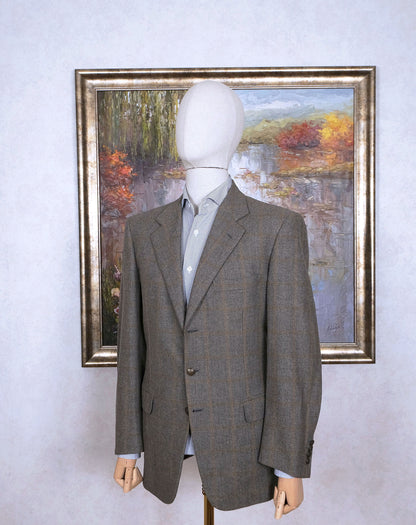 Brioni, grey handmade sports jacket, size 40UK, check pattern