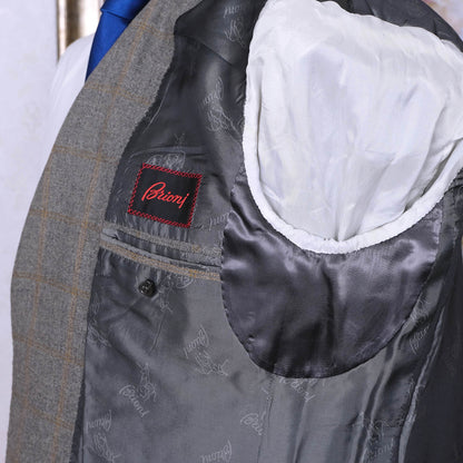 Brioni, grey handmade sports jacket, size 40UK, check pattern