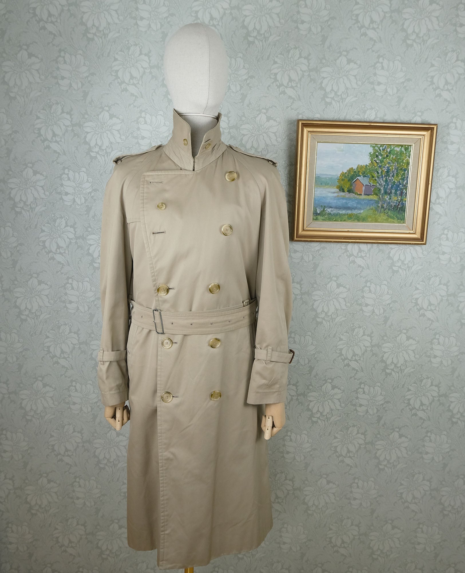 Burberry, trench coat, size 38UK, wool lining, vintage, made in