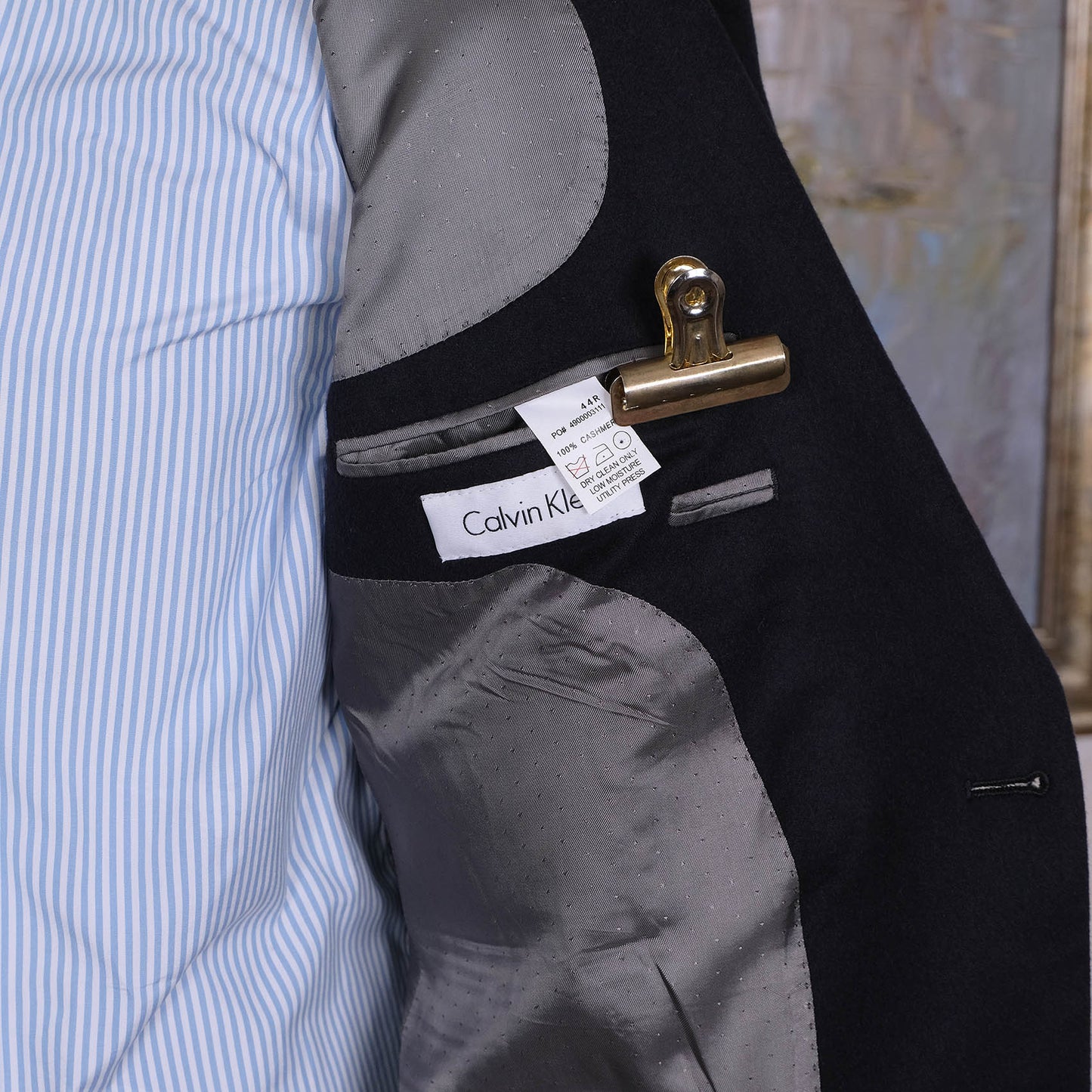 Calvin Klein, blue cashmere jacket, size 54, excellent condition