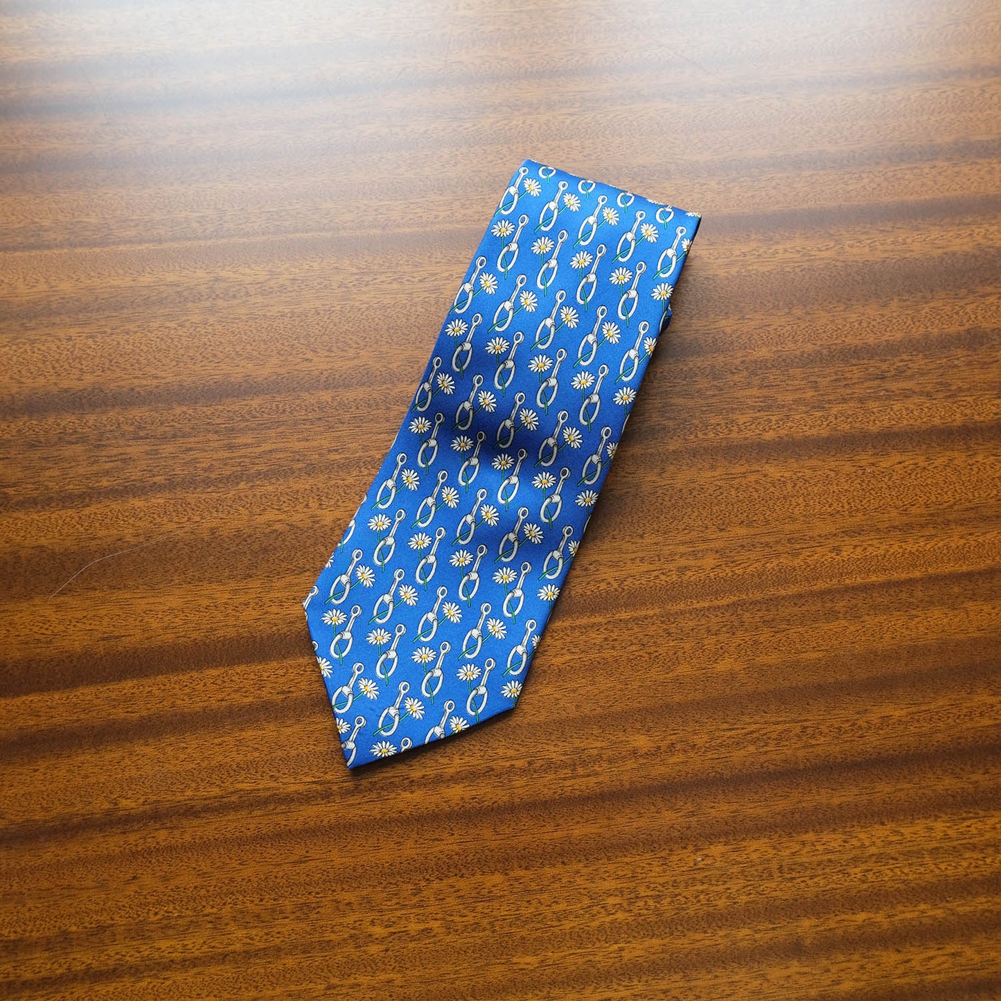 Celine, blue silk tie, made in Spain