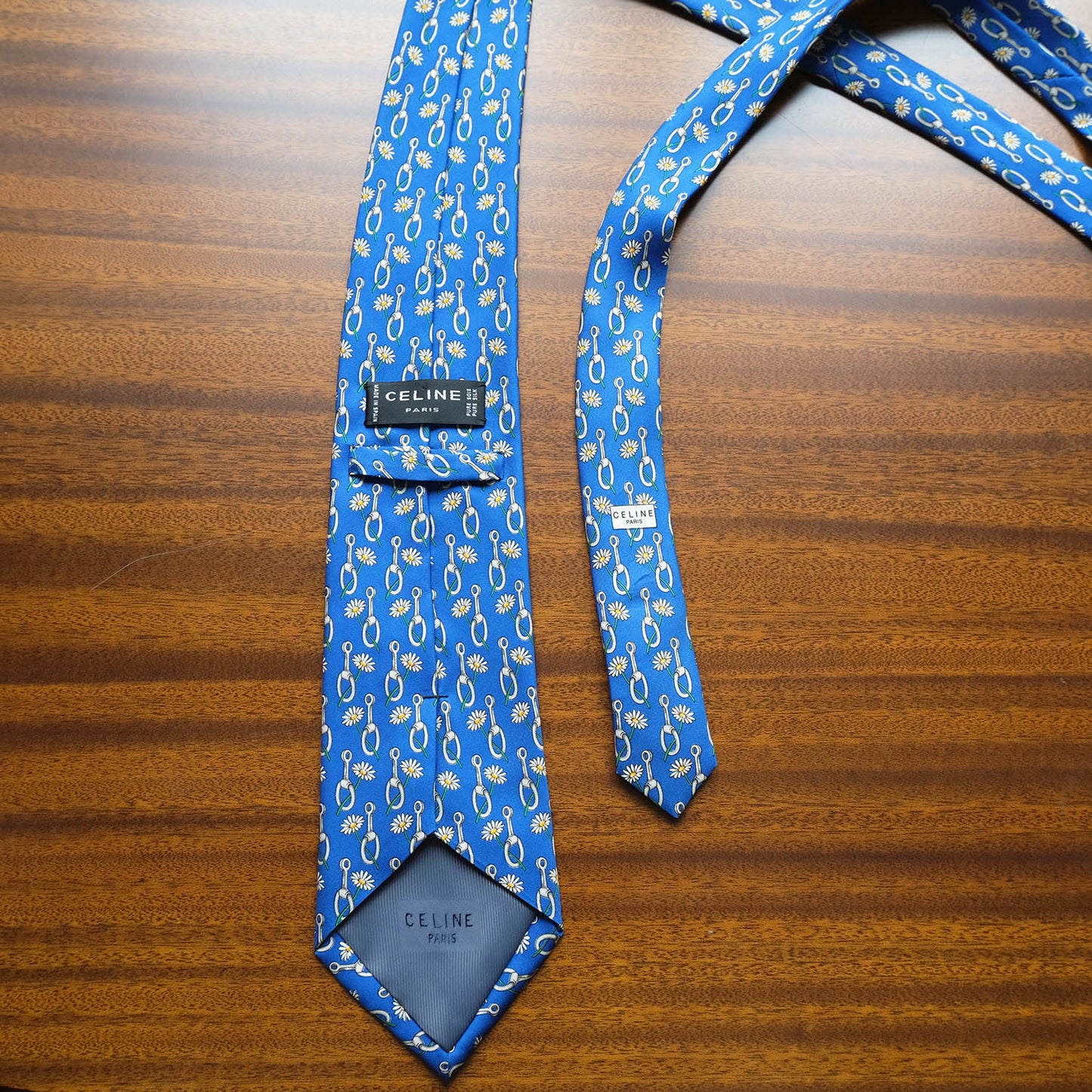 Celine, blue silk tie, made in Spain