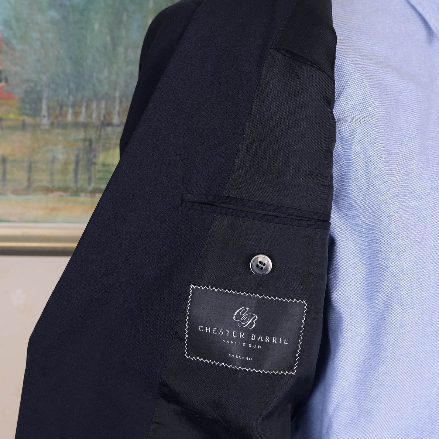 Chester Barrie, navy cashmere jacket, size 56EU, RRP 2400 euros
