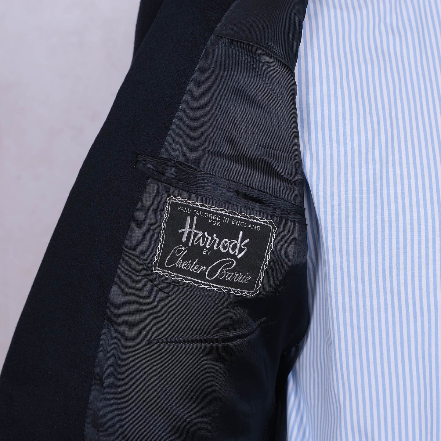 Chester Barrie, handmade blue cashmere jacket, size 48