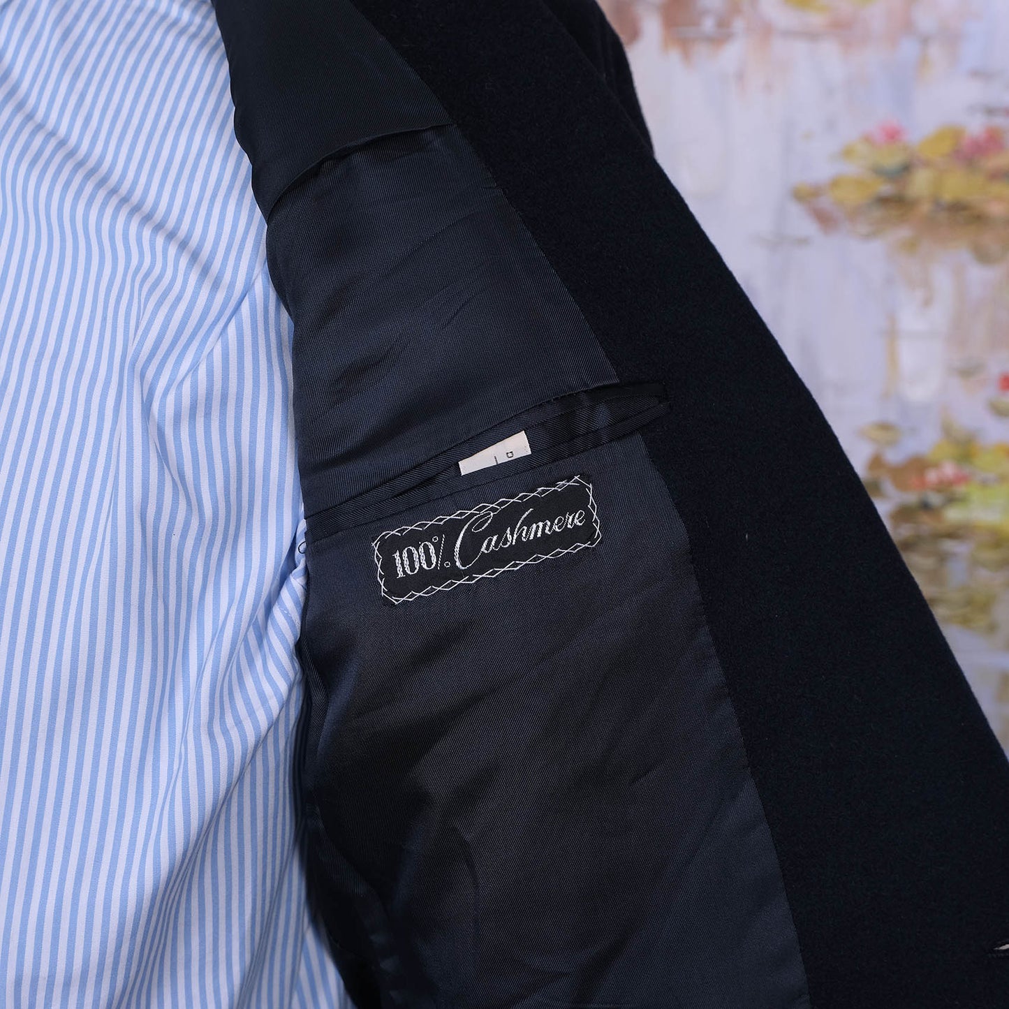 Chester Barrie, handmade blue cashmere jacket, size 48