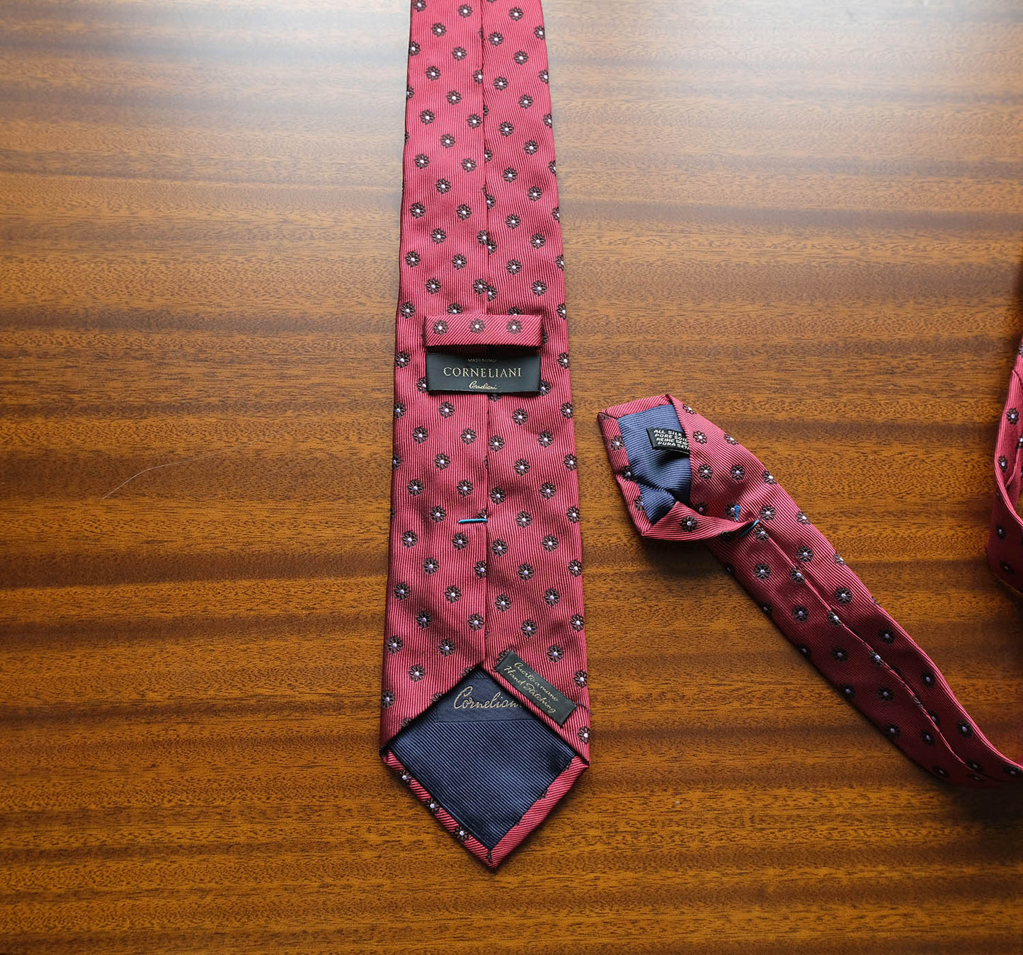 Hermès, blue-gray silk tie, made in France