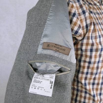 Corneliani, harmaa irtotakki, koko 58, Easy Jacket, neulottu