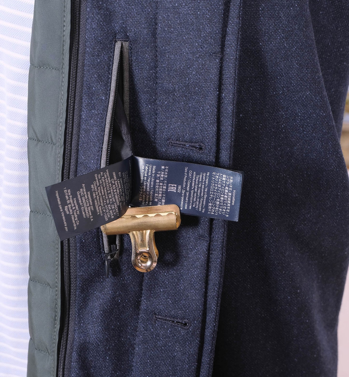 Hackett, tummansininen villakangastakki, koko 50, tikkivuori