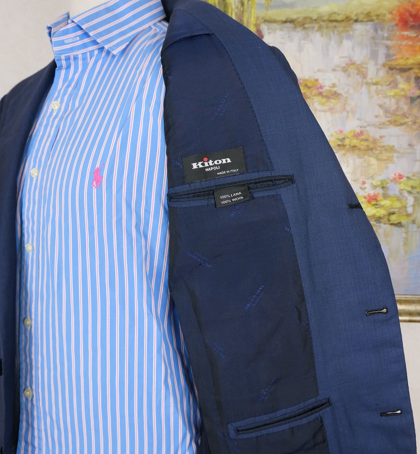 Kiton, blue hand made jacket, size 42UK