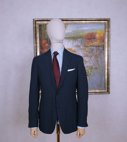 Lardini, blue suit, size 50, slim, diamond pattern