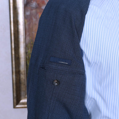 Lardini, blue suit, size 50, slim, diamond pattern