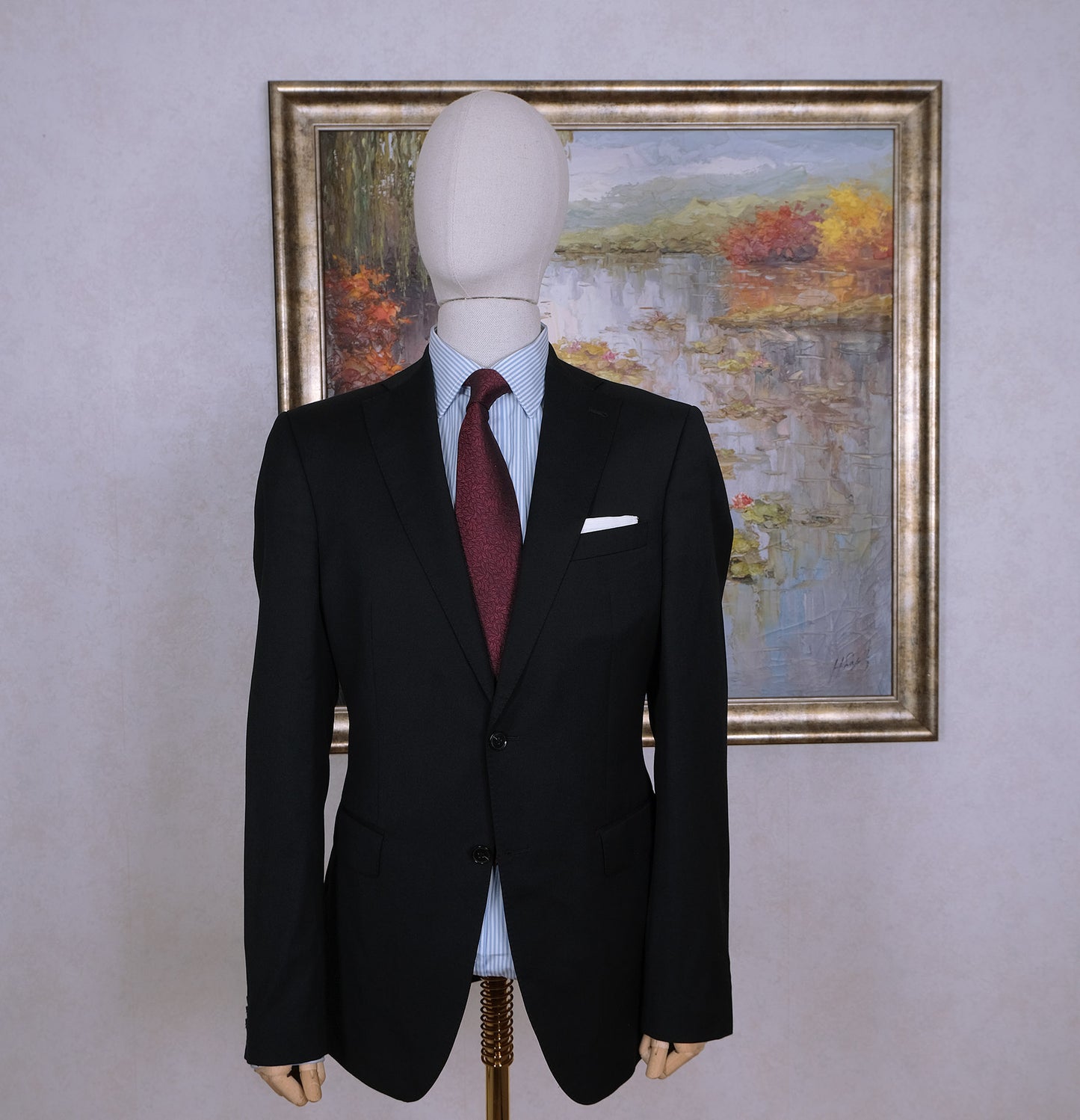 Mario Barutti, black suit, size 52, long