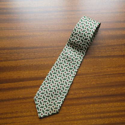 Michelsons, vihreä solmio, silkkiä, tehty Englannissa