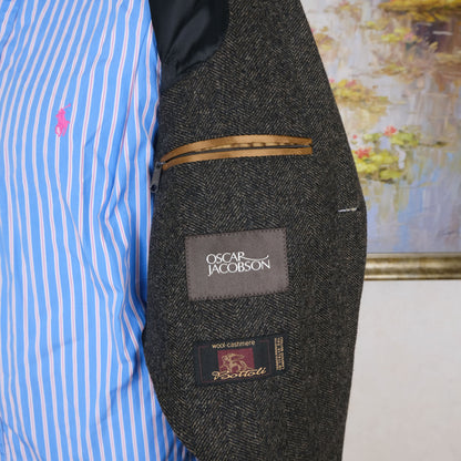 Oscar Jacobson, gray-brown wool coat, size 36UK, unstructured