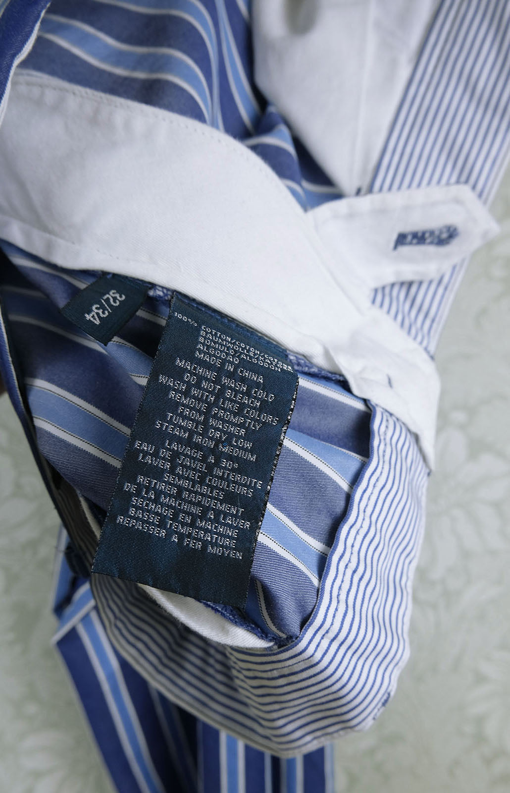 Polo Ralph Lauren, siniset housut, puuvillaa, koko 32'', raitoja
