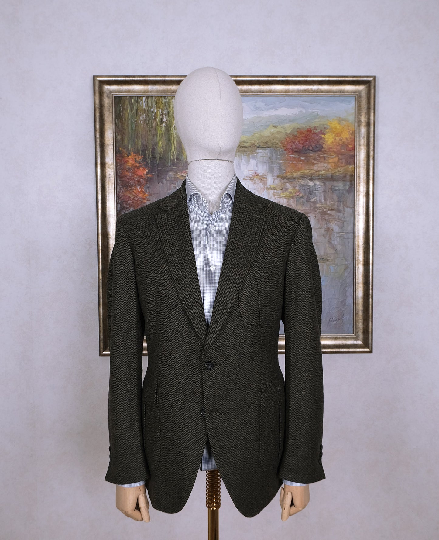 Regent Handtailored, vihreä tweedtakki, koko 52, tehty Saksassa