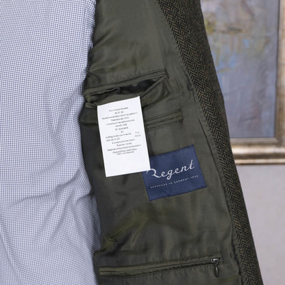 Regent Handtailored, vihreä tweedtakki, koko 52, tehty Saksassa