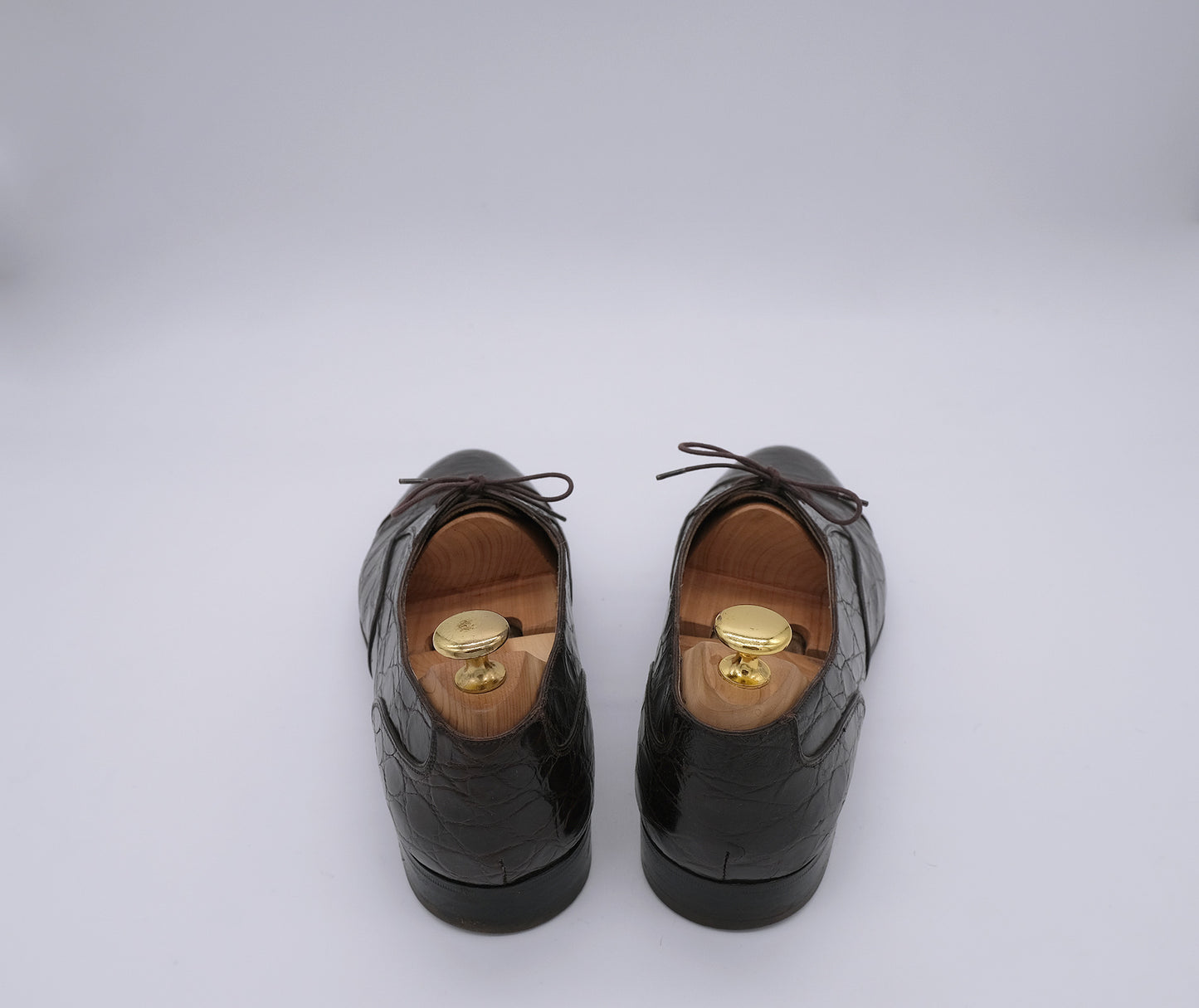 Salvatore Ferragamo, ruskeat oxford-kengät, koko 41, krokotiilinnahkaa