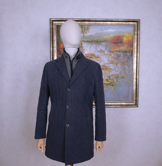 Sartoria Rossi, blue quilt jacket, size 48, cotton