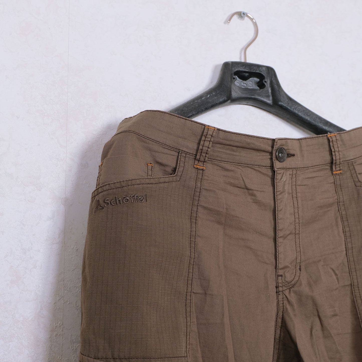 Schöffel, brown hiking trousers, size 38'', cotton