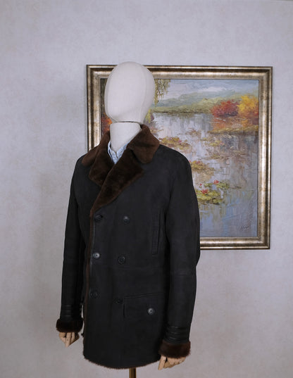 Verri, ruskea kelsitakki, koko 50, lyhyempi helma, kelsiturkki